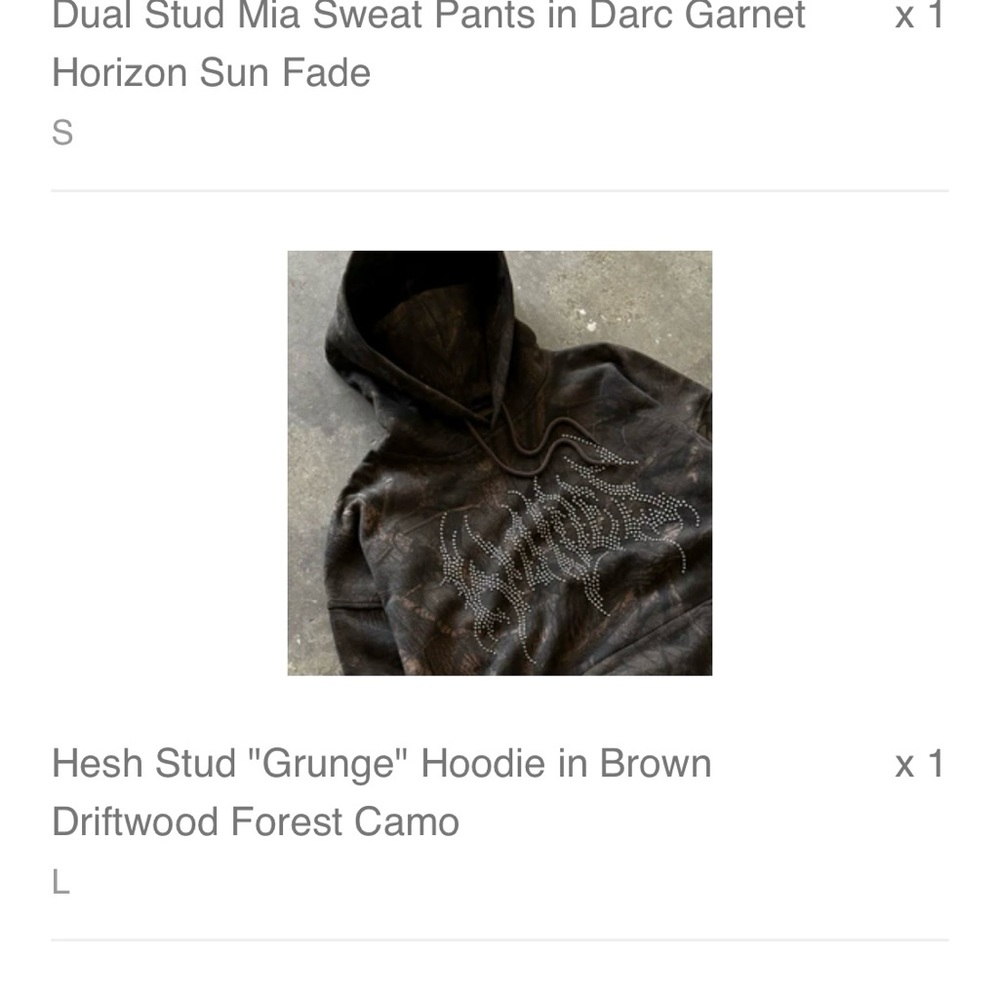 DARC SPORT HESH STUD "GRUNGE" HOODIE IN BROWN DRIFTWOOD FOREST CAMO SIZE LARGE - Picture 9 of 9
